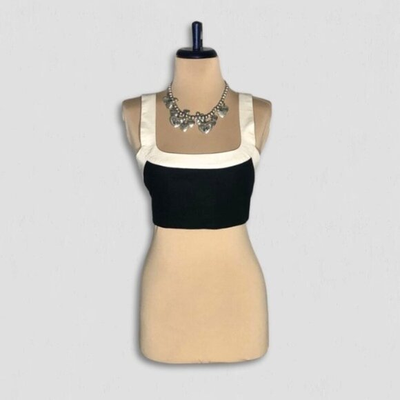 7 For All Mankind Colorblock Cropped Top XS - Picture 2 of 10